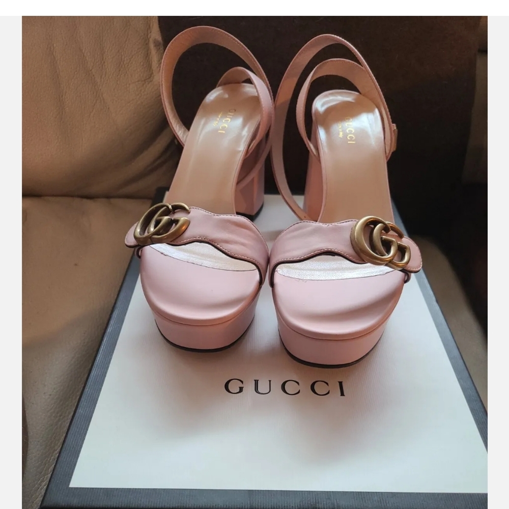 Gucci Maramount Pink Strappy Heel Sandal